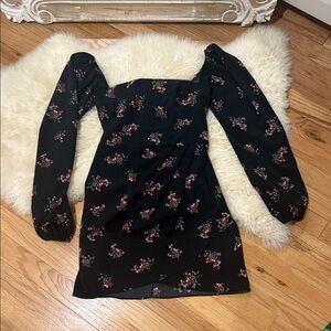 Abercrombie & Fitch Black Floral Mini Dress